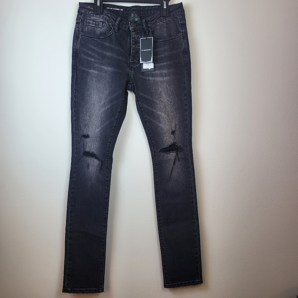 Six weeks residency jeans Skinny fit Distressed Jeans Size W32 L34 NWT black